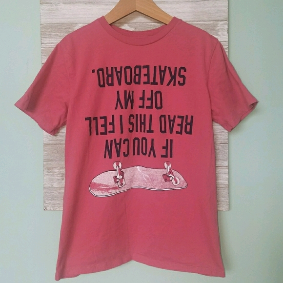 4/$15 PLACE Boy's Coral Skateboard Tee sz 10/12